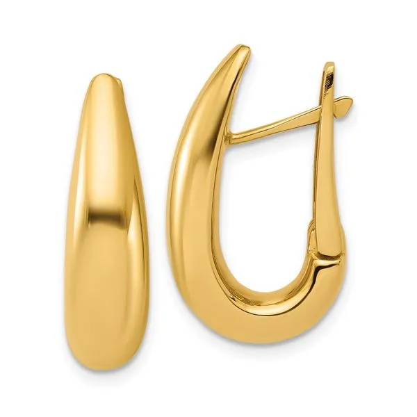 14Kt Yellow Polished Fancy Tapered Teardrop Hinged Earrings JMR Jewelers Cooper City, FL