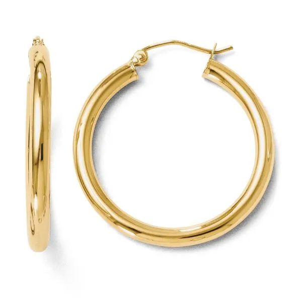 14Kt Gold 3MM Hoop Earrings JMR Jewelers Cooper City, FL