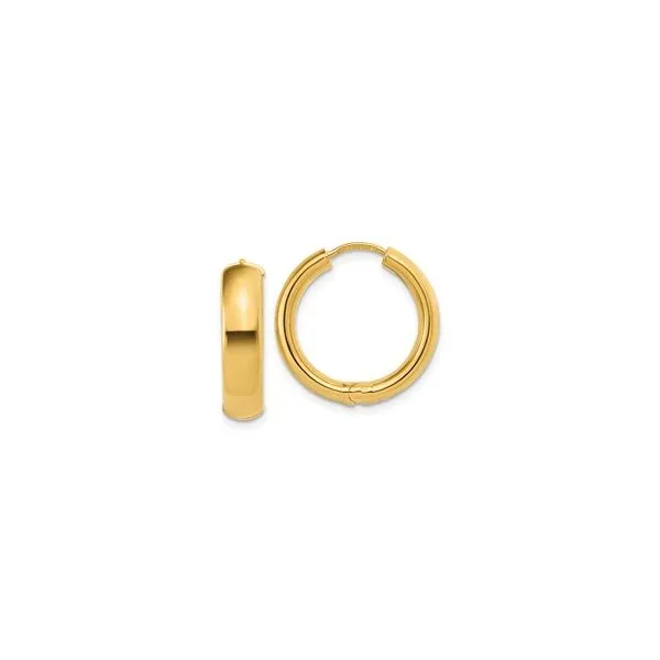 14Kt Gold Polished Hinged Hoop Earrings JMR Jewelers Cooper City, FL