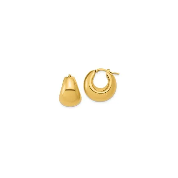14Kt Gold Polished Hollow Hoop Earrings JMR Jewelers Cooper City, FL