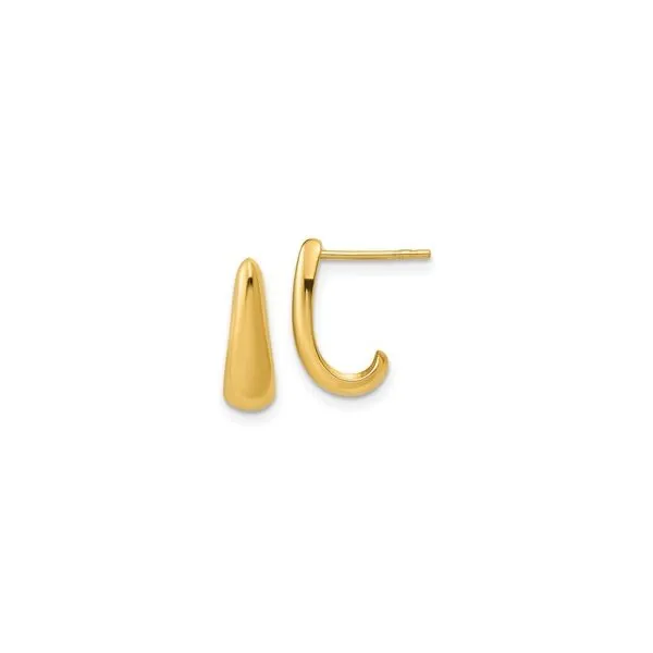 14Kt Yellow Polished J-Hoop Earrings JMR Jewelers Cooper City, FL