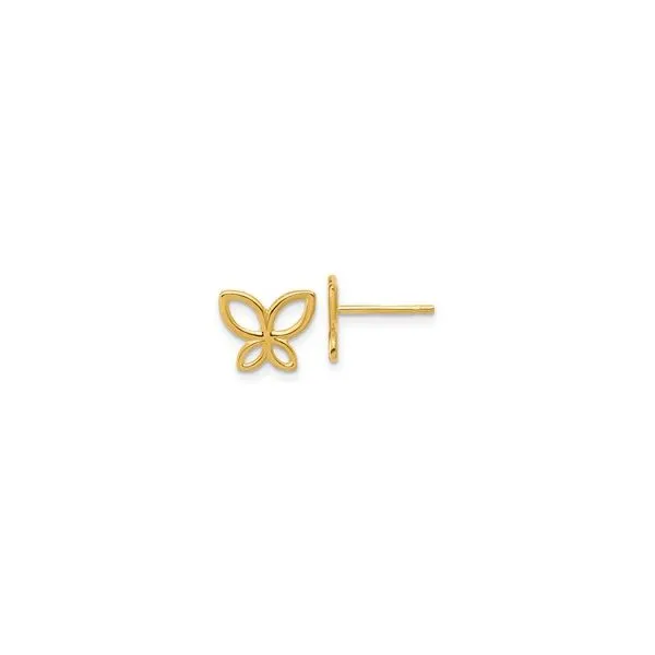 14Kt Yellow Polished Butterfly Post Earrings JMR Jewelers Cooper City, FL