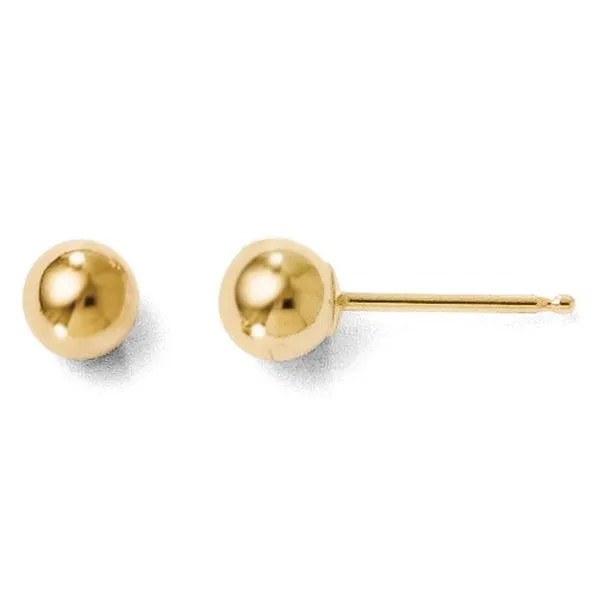 14K Yellow Gold 4mm Ball Post Earrings JMR Jewelers Cooper City, FL