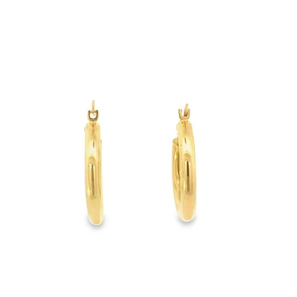 14K Yellow Gold Polished Hoop Earrings JMR Jewelers Cooper City, FL