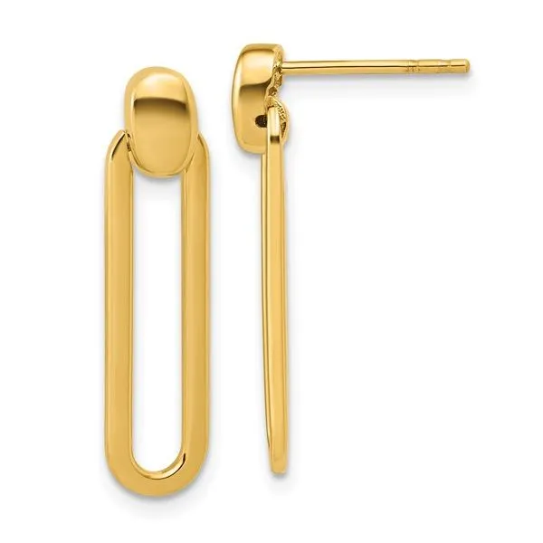 14K Yellow Gold Link Dangle Earrings