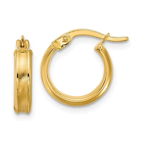14K Yellow Gold Round Hoop Earrings JMR Jewelers Cooper City, FL