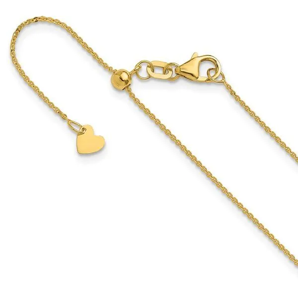 14Kt Yellow Adjustable Flat Cable Chain JMR Jewelers Cooper City, FL