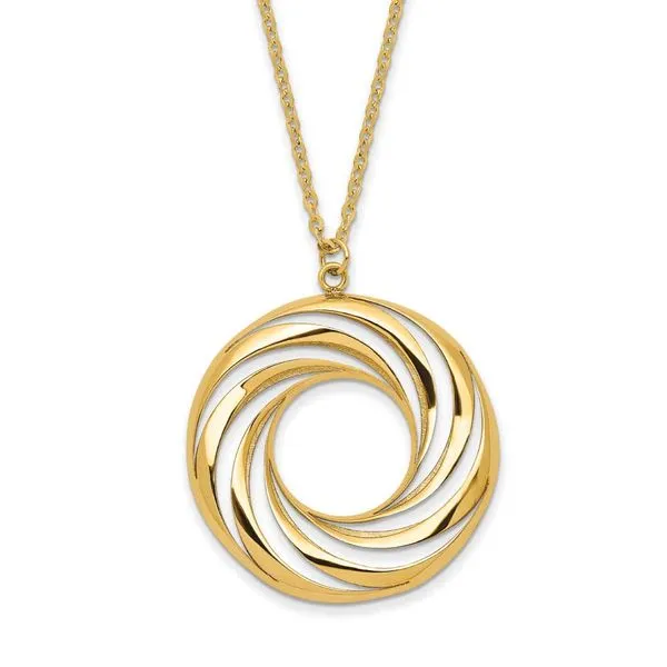Yellow Gold Circle Necklace, 18