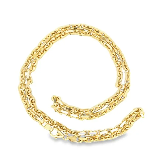 14Kt Yellow Gold Square Rolo 22" Chain Image 2 JMR Jewelers Cooper City, FL