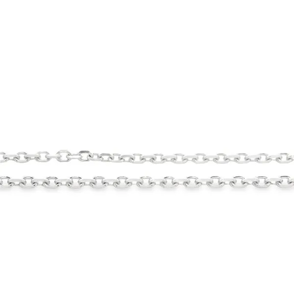 14Kt White Gold Rolo Chain