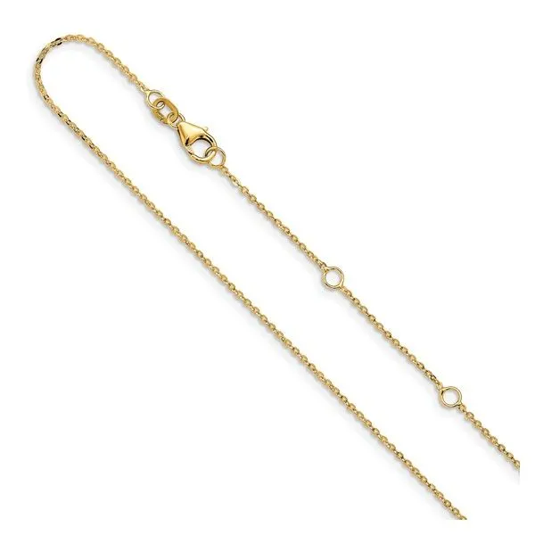 14K Yellow Gold Flat Cable Adjustable Chain 16
