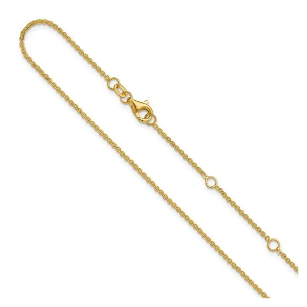 14K Yellow Gold Flat Cable Adjustable Chain