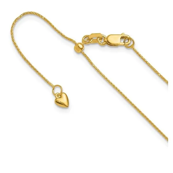 14K Yellow Gold Adjustable Wheat Chain 22
