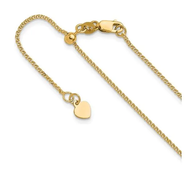 14K Yellow Gold Double Curb Adjustable Chain