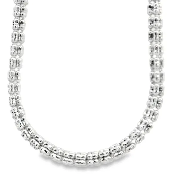 14K White Gold Textured Iced Chain