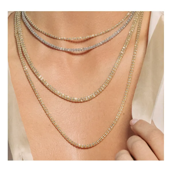 14 Karat Yellow Gold Textured Iced Chain Image 2 JMR Jewelers Cooper City, FL