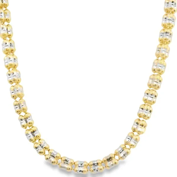 14 Karat Yellow Gold Textured Iced Chain Image 3 JMR Jewelers Cooper City, FL