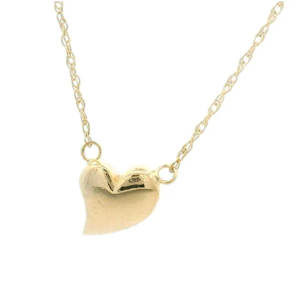 14K Yellow Gold Wavy Puff Heart Cable Chain JMR Jewelers Cooper City, FL