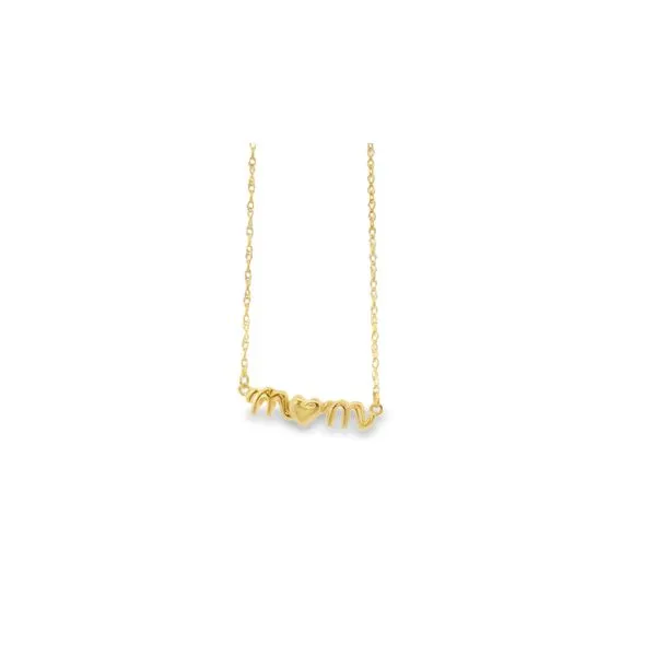 14Kt Yellow Gold Mom with Heart Necklace