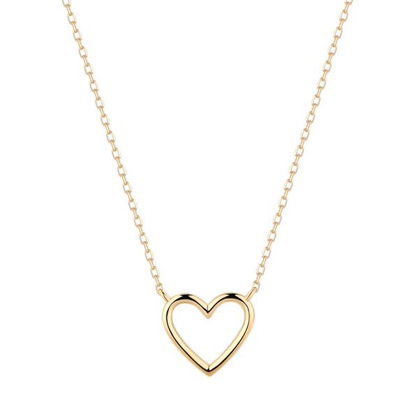 14K Yellow Gold Open Heart Necklace JMR Jewelers Cooper City, FL