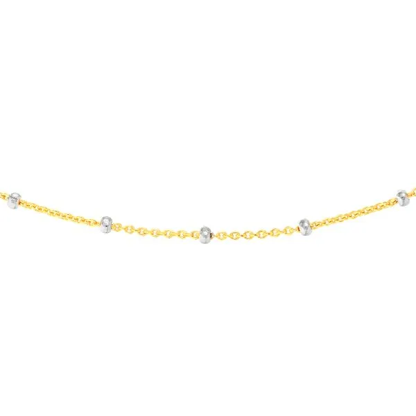 14Kt Two-Tone Saturn Choker Chain Image 2 JMR Jewelers Cooper City, FL