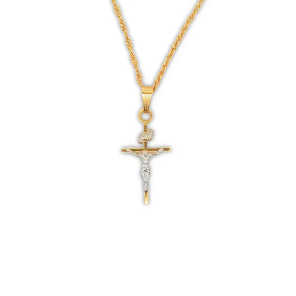 14Kt Two-Tone Crucifix 18" Charm similar item image