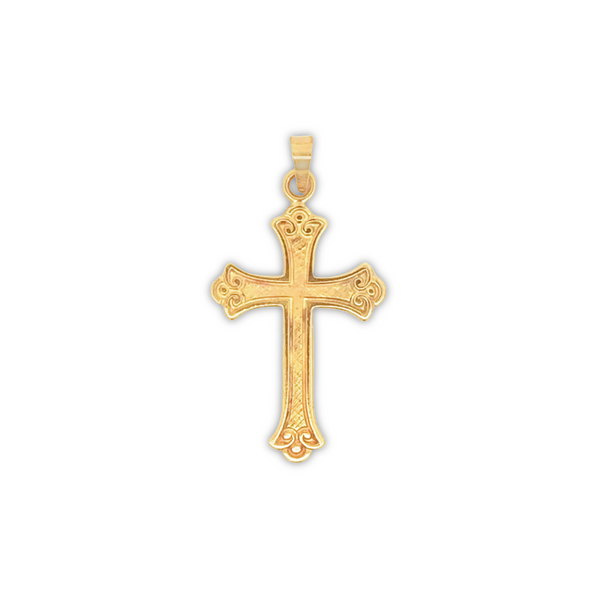 14K Yellow Gold Florentine Cross Charm JMR Jewelers Cooper City, FL