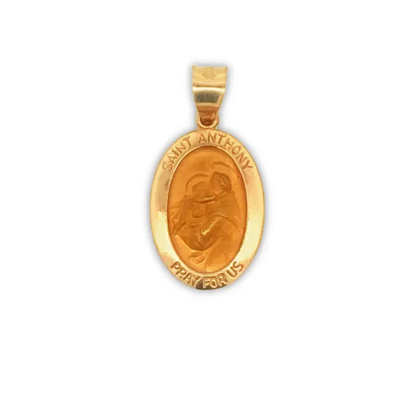 14K Yellow Gold St Anthony Pendant Charm similar item image