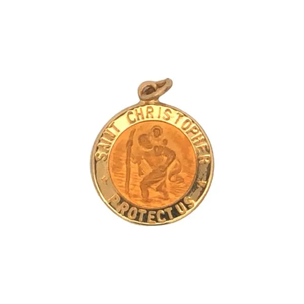 14Kt Yellow St. Christopher Oval Charm Image 2 JMR Jewelers Cooper City, FL