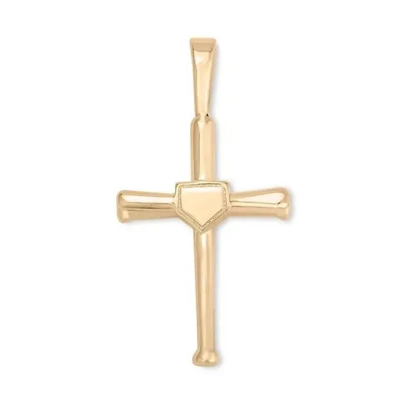 Gold baseball cross charm hot sale