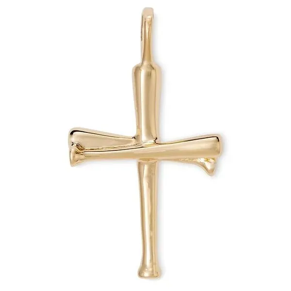 14KY Solid Bat Cross Charm JMR Jewelers Cooper City, FL