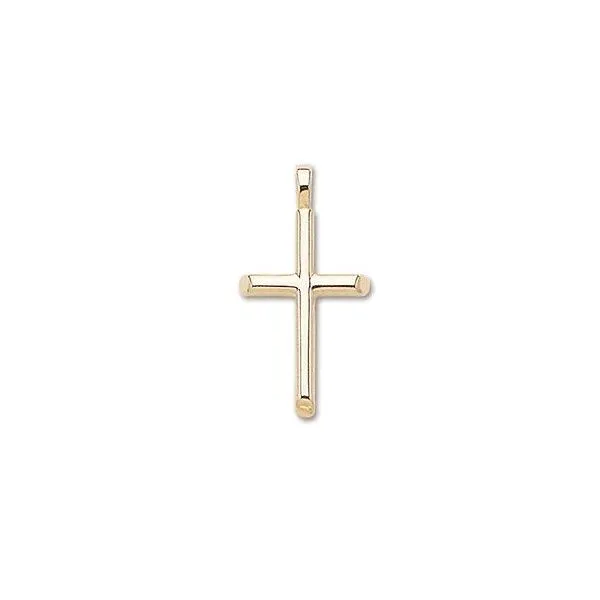 14Kt Yellow Solid Medium Half Round Cross Charm JMR Jewelers Cooper City, FL