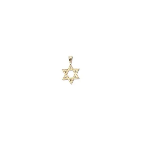 14Kt Yellow Solid Star of David Pendant Charm JMR Jewelers Cooper City, FL