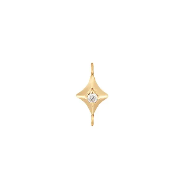 Diamond Rhombus Charm in 14K Yellow Gold