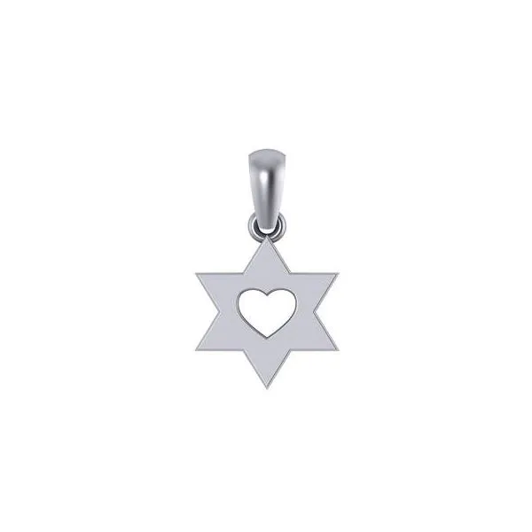 14K White Gold Star of David Charm