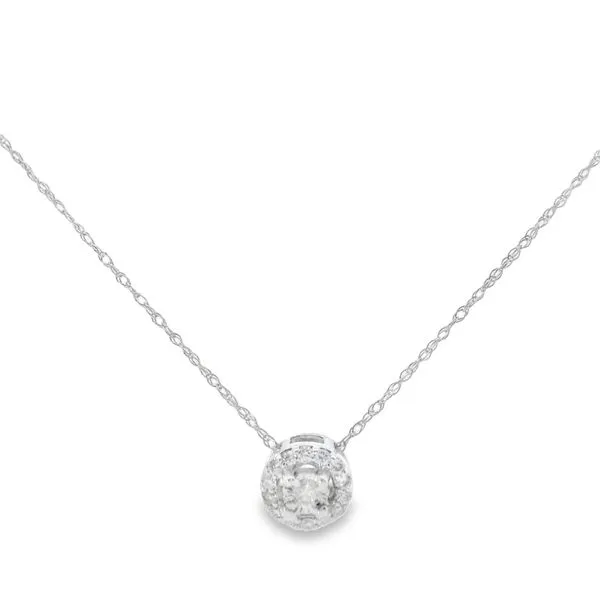 14K White Gold Diamond Pendant Charm