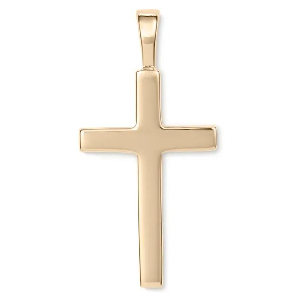 14Kt Yellow Large Plain Thin Cross Charm JMR Jewelers Cooper City, FL