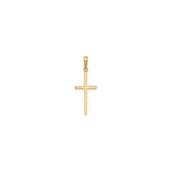 14Kt Yellow Polished Cross Charm Pendant