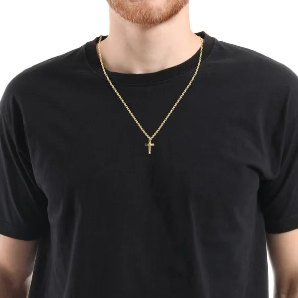 14K Yellow Gold Crucifix Cross Charm