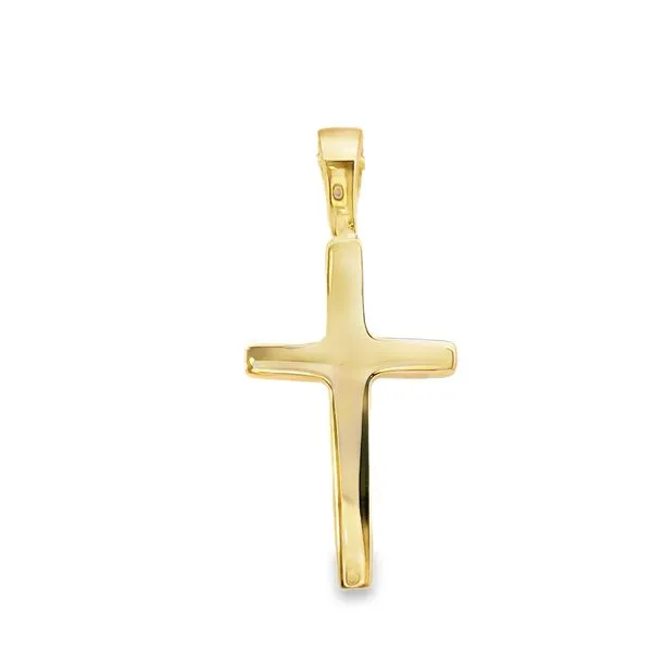 Small Thin Cross Charm in 14K Yellow Gold