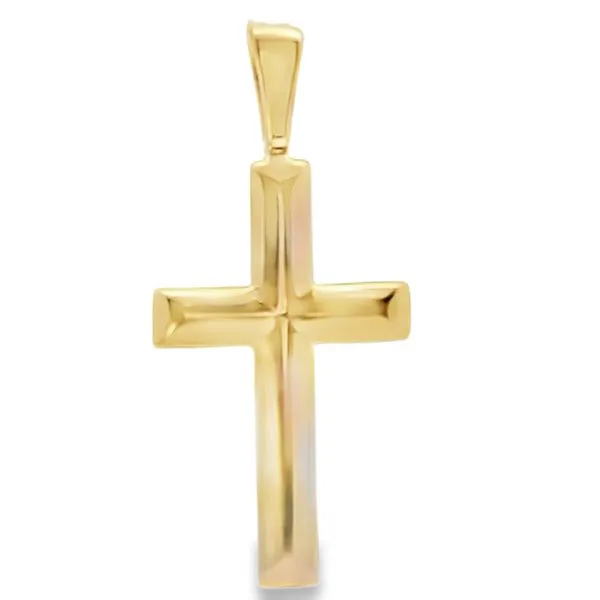 14K Yellow Gold Large Angled Cross Charm