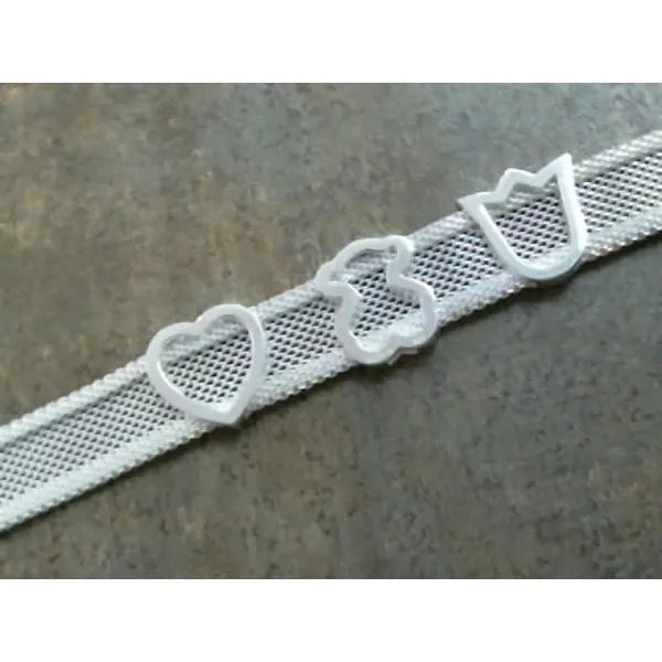 Stainless Steel Icon Mesh Wide Bracelet with Bear Heart & Flower similar item image