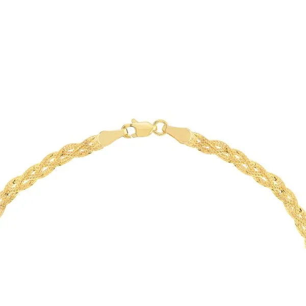 14K Yellow Gold Braided Foxtail Bracelet Image 3 JMR Jewelers Cooper City, FL