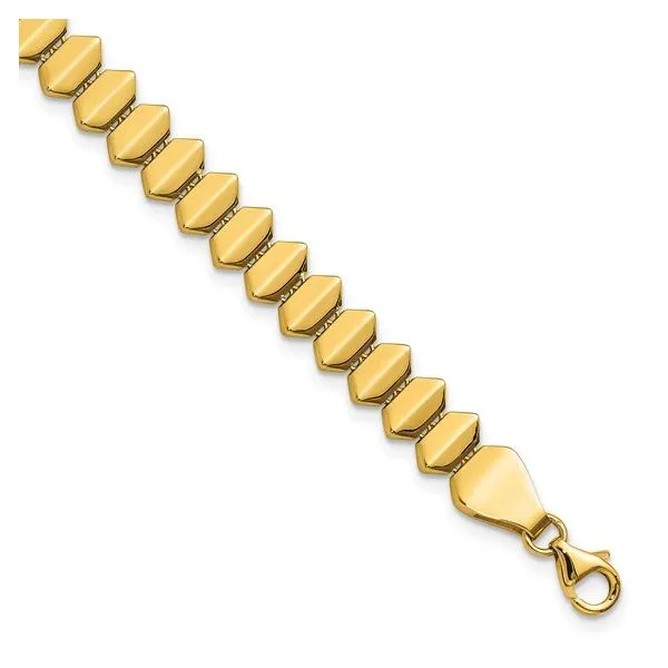 14Kt Yellow Gold Fancy Geometric Link Bracelet JMR Jewelers Cooper City, FL