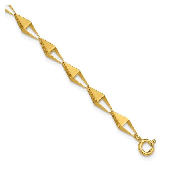 14Kt Yellow Gold Geometric Link Bracelet