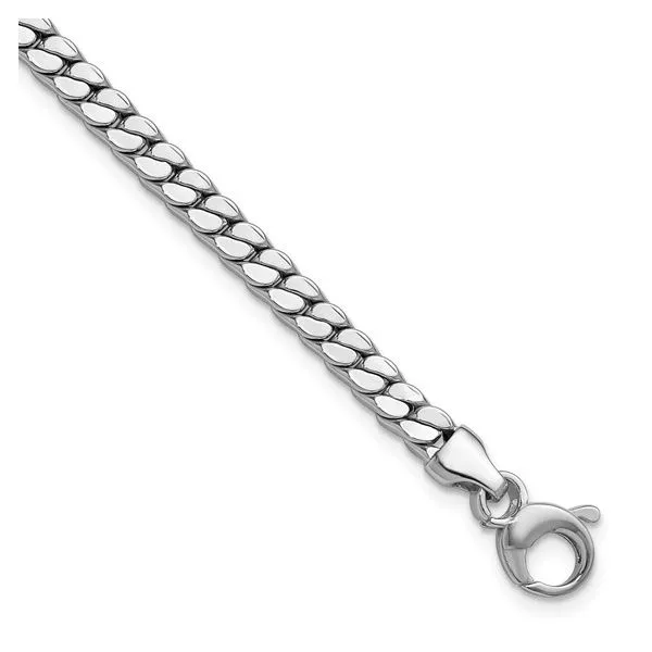 14Kt White Gold Fancy Curb Link Bracelet