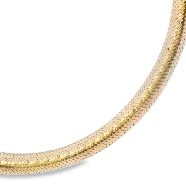 14 Karat Yellow Gold Medium Mesh Stretchable Bangle Bracelet