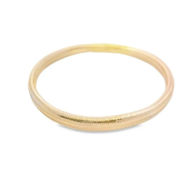 14 Karat Yellow Gold Medium Mesh Stretchable Bangle Bracelet