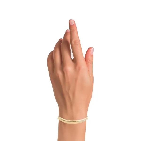 14K Yellow Gold Medium Mesh Stretchable Bangle Bracelet Image 3 JMR Jewelers Cooper City, FL