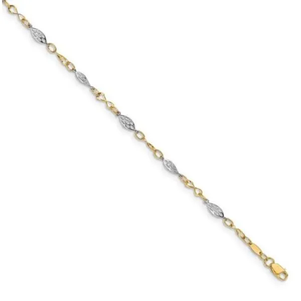14KTT Polished w/ 1" extender Anklet 9" similar item image